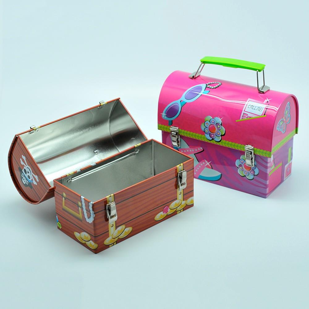 Wholesale rounding top mini handle custom tin lunch box for kids (15)